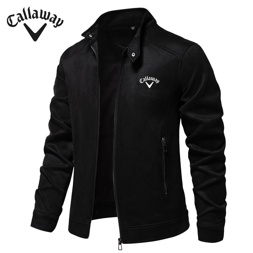 Callaway Вышитая осенне-зимняя новая модная однотонная универсальная мужская куртка из замши для спецодежды