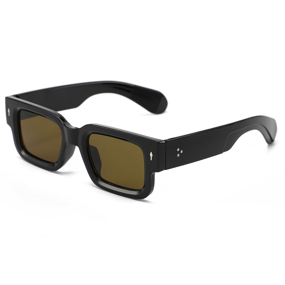 Разноцветные солнцезащитные очки с дужками в виде стрелок и рисовых гвоздиков для женщин, новые квадратные солнцезащитные очки с полной оправой, солнцезащитные очки высокого класса для отпуска для мужчин