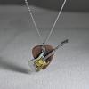 Vintage Punk Rock Pendant Chain Choker Music Guitar Necklace Trendy Guitar Pick Necklace  Hip Hop