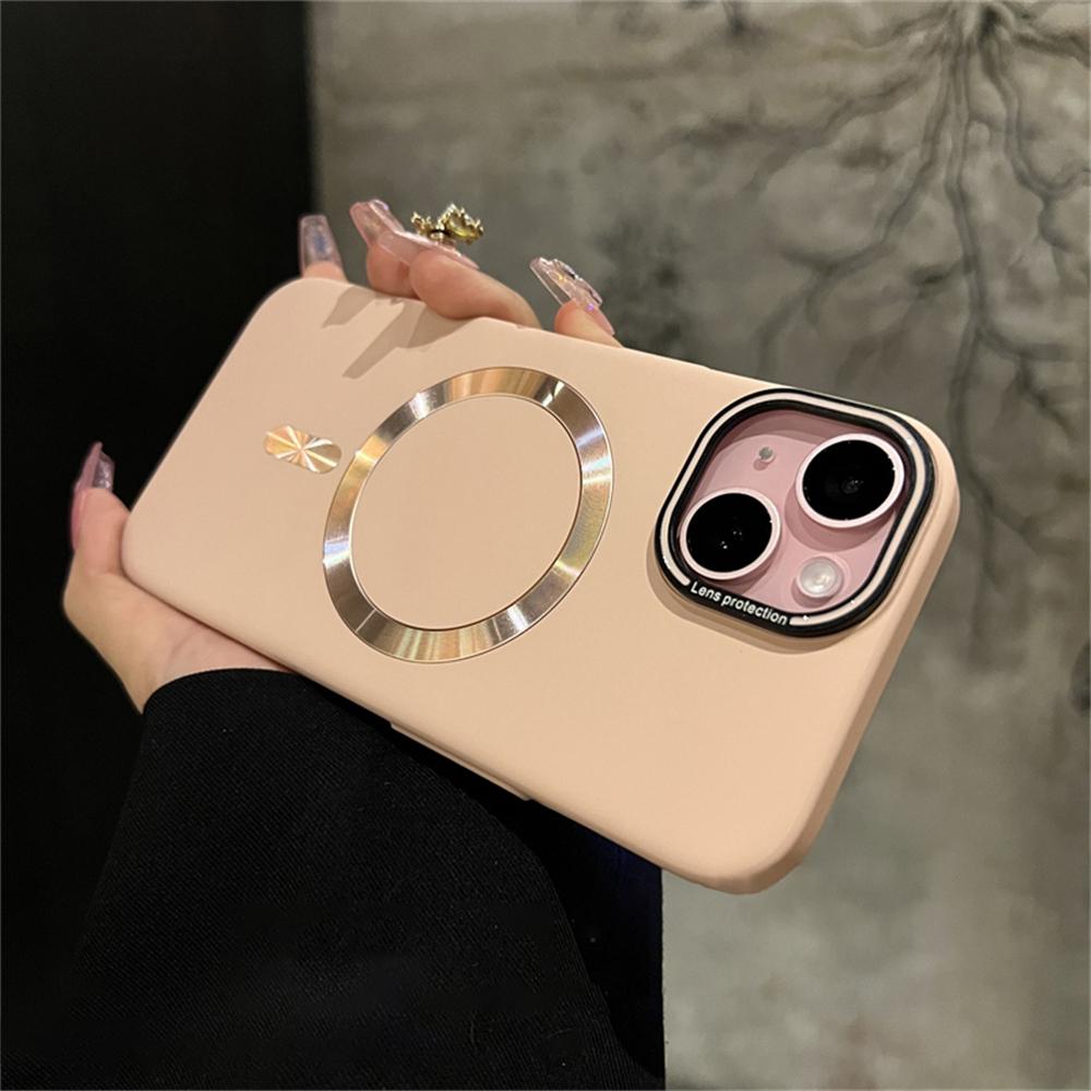 Роскошный матовый жесткий бампер магнитный чехол для iPhone 16 15 12 13 14 Pro Max Plus для беспроводной зарядки Magsafe защитный чехол