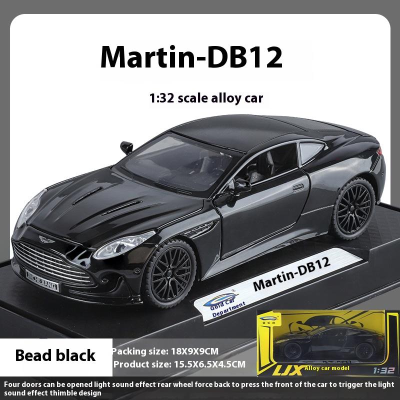 Масштаб 1/32 Спортивный автомобиль Aston Martin DB12 GT Металлическая литая модель автомобиля Звук и свет Коллекционные предметы хобби Украшения Подарок на день рождения Мальчики