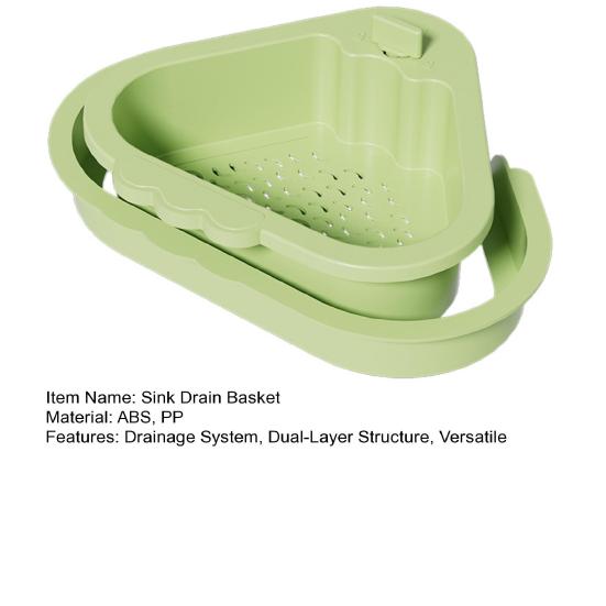 Sink Drain Basket With Fine Mesh Touchless Garbage Disposal Double-Layer Structure Sink