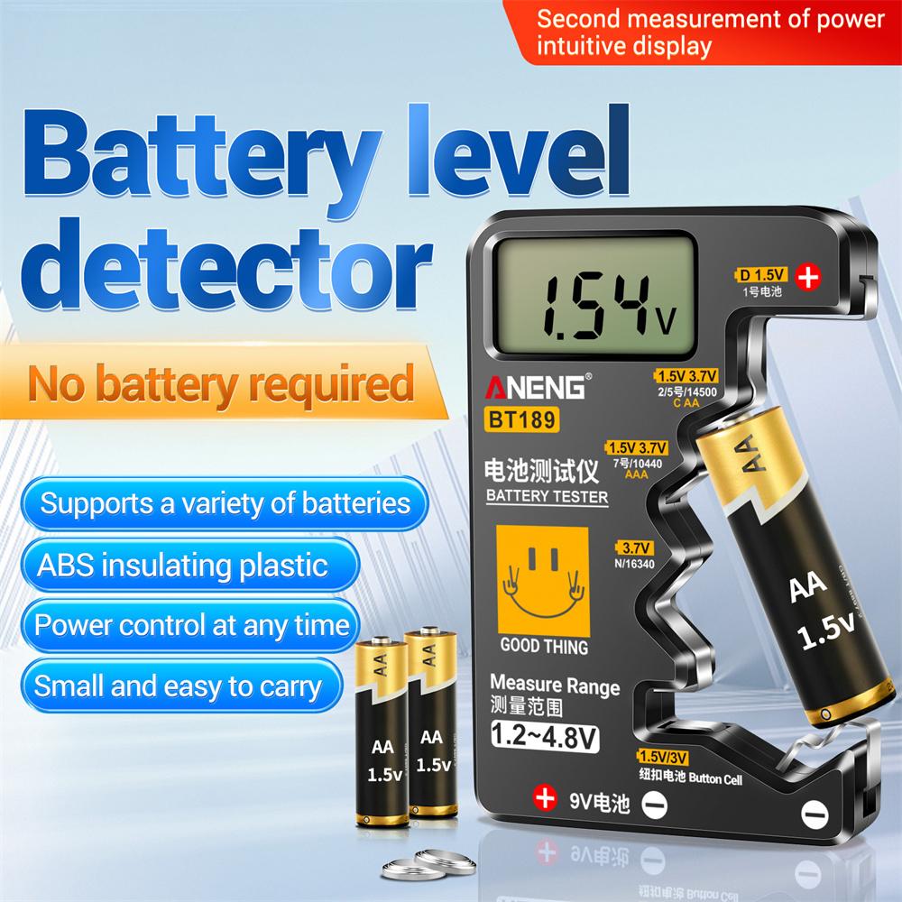 BT189 Battery Tester 9V Battery N-type Universal Digital Battery Tester Battery Level Indicator Battery Voltage Display