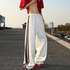 Unisex 2025 Hip-Hop Loose Straight Wide-Leg Sweatpants with Side Stripe