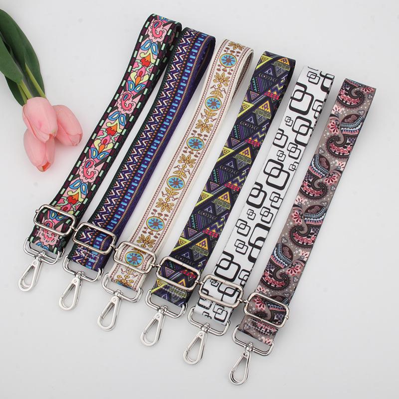 Регулируемый плечевой ремень с этническим принтом для женской сумки - многоцветный аксессуар