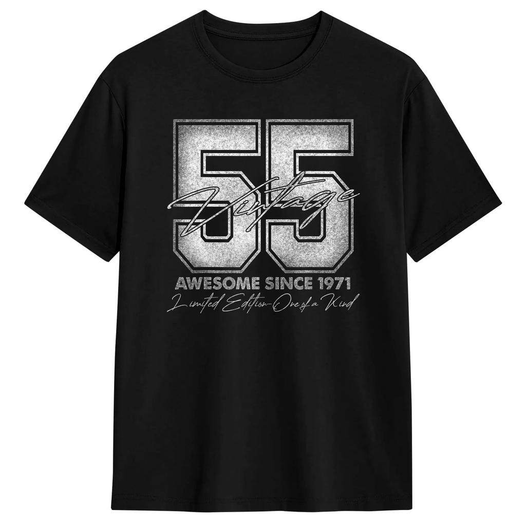 Vintage 1971 55th Birthday Gift T-Shirt Summer Cotton T-Shirts For Popular Casual Tshirt Short-Sleeve Vintage Tees