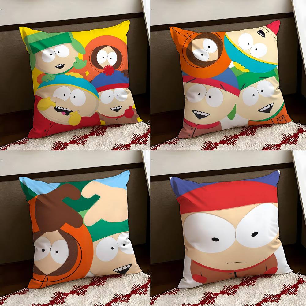 Cartoon Anime SSouth PPark Cushion Cover Reversible Soft Durable Pillow Cover Home Car MultiScene Use for Daily Comfort