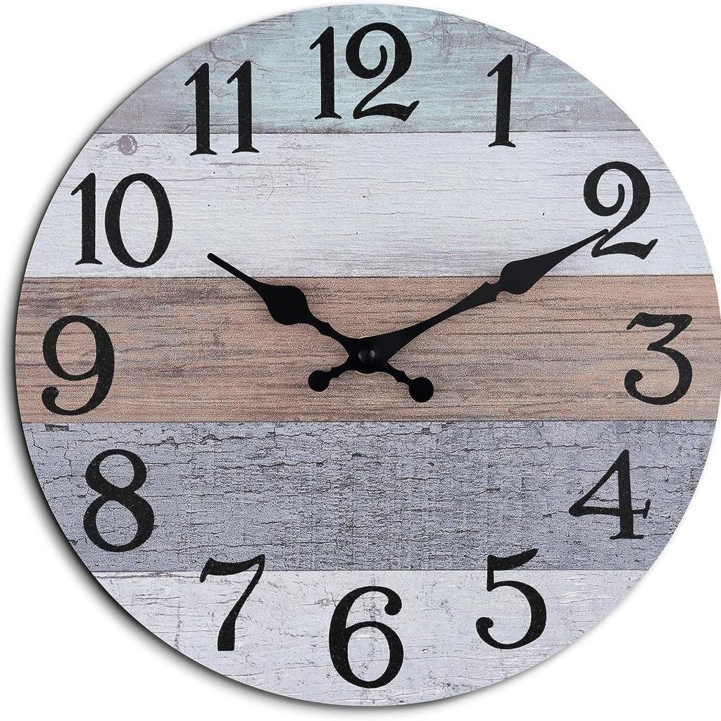 10-дюймовые бесшумные декоративные деревянные настенные часы для гостиной и спальни