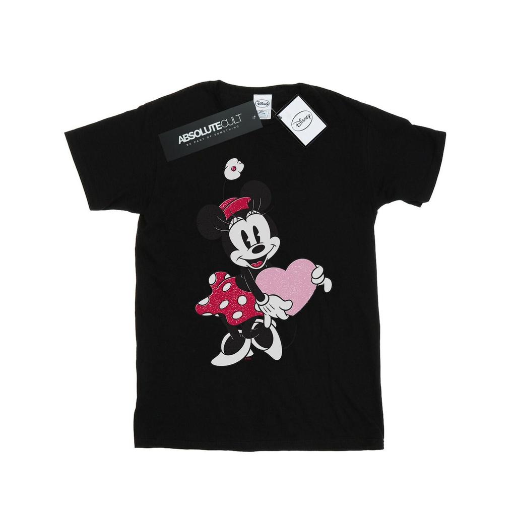 Disney Womens/Ladies Minnie Mouse Love Heart Cotton Boyfriend T-Shirt