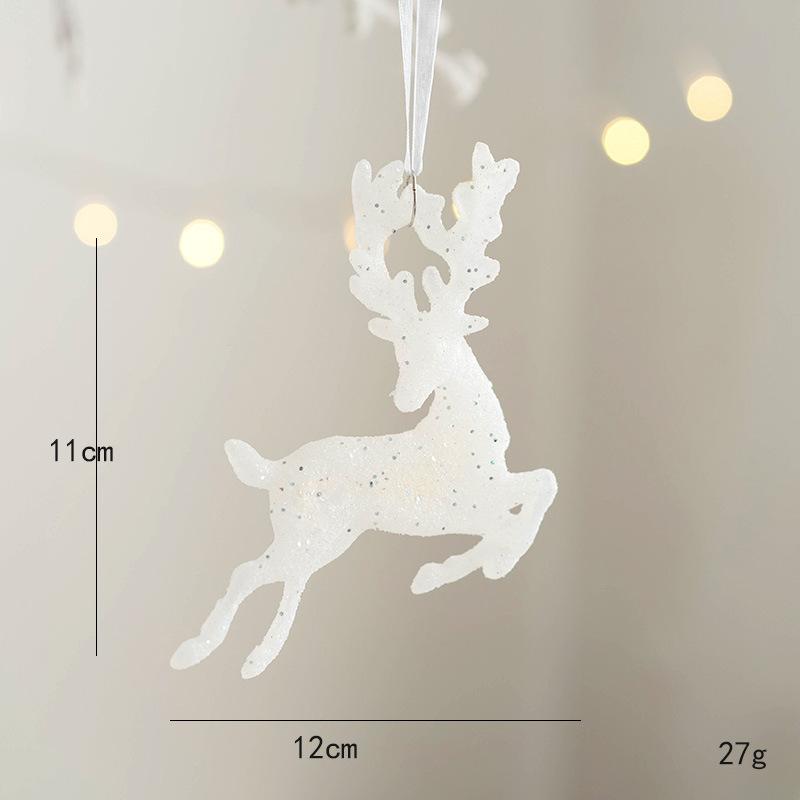 New Christmas Tree Decorations Pendant Xmas Tree White Elk Snowflake Ornaments Home Hanging Decoration 2025 New Year Party Decor