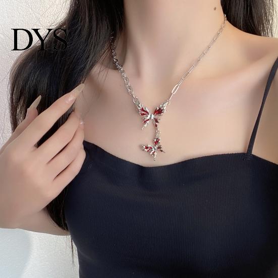 Аксессуар в стиле легкой роскоши Ожерелье-бабочка для женщин Крутая Панк Изящная цепочка на ключицы Украшения Удобно носить Подарки Гипоаллергенный Универсальный