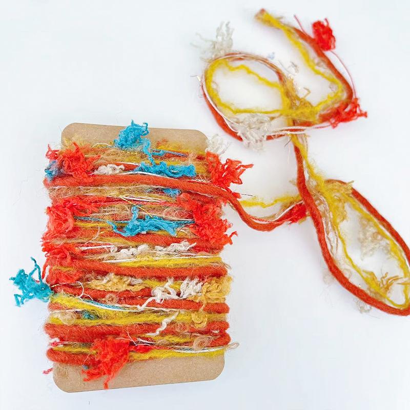 2 М Раскрашенные вручную резинки для волос из пряжи Полиэстеровая пряжа Сделай сам Рождественские поделки Бохо-шик Рождественские наборы для рукоделия