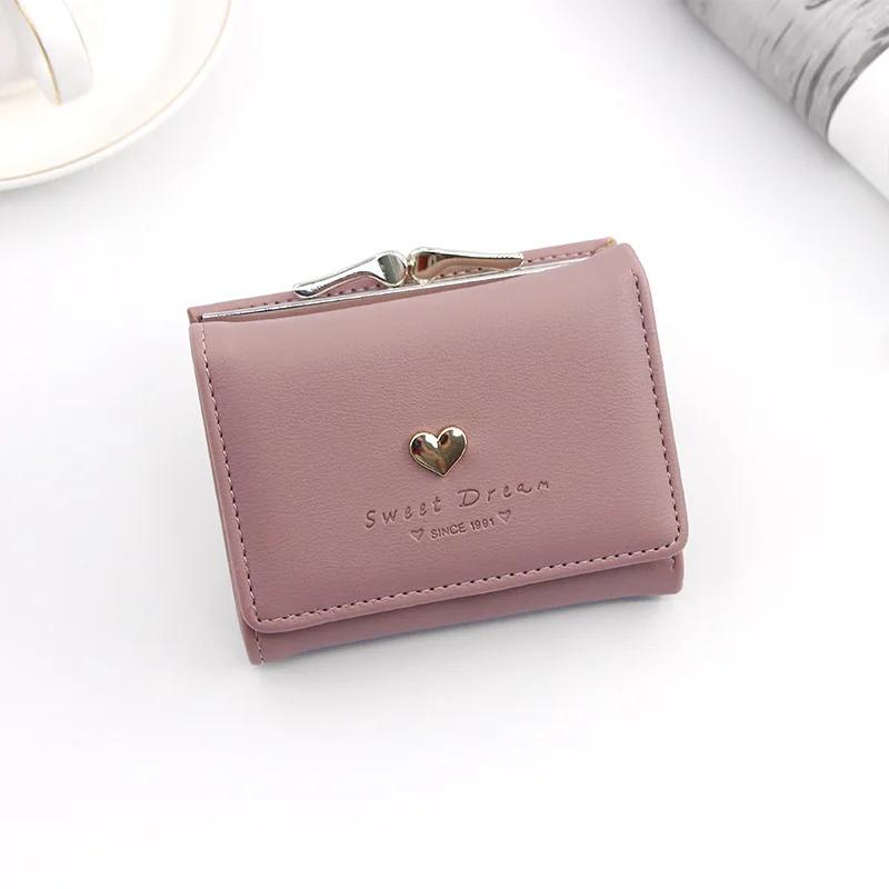 Fashion Purse Female Short Version of Students Fresh Folding Mini Metal Wallet Cute Purse Lady Coin Purse for Female Lovely