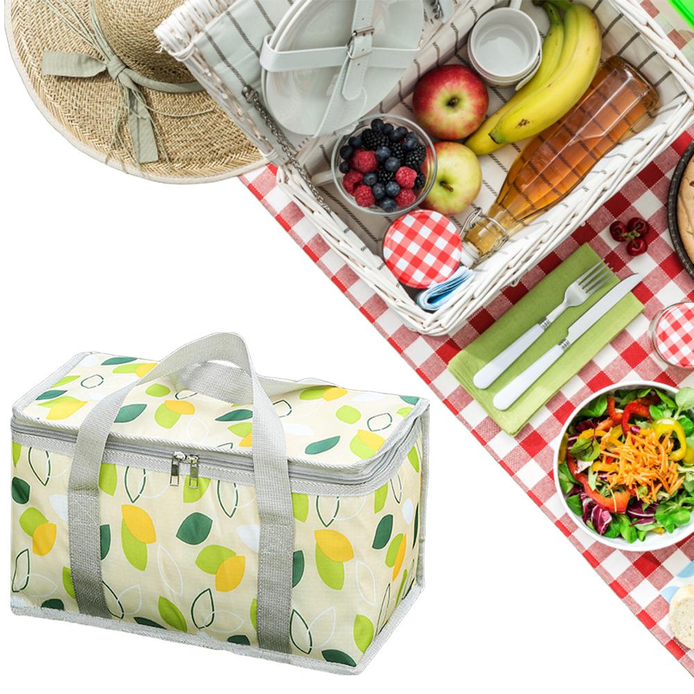 Клетчатая сумка для пикника большой вместимости, портативная сумка-холодильник, защита от холода, сумка-изотерма для ланч-бокса, водонепроницаемая для кемпинга, пикника