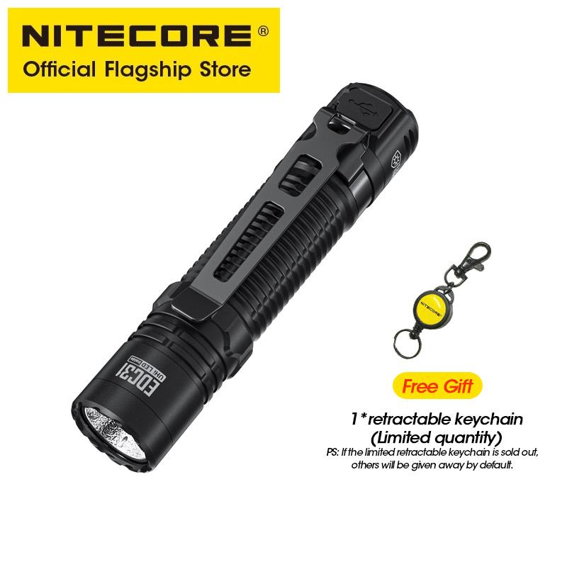 NITECORE EDC31 Compact Tactical Flashlight USB-C Rechargeable EDC Search Torch Light 3500 Lumens, 3800mAh 18650 Li-ion Battery