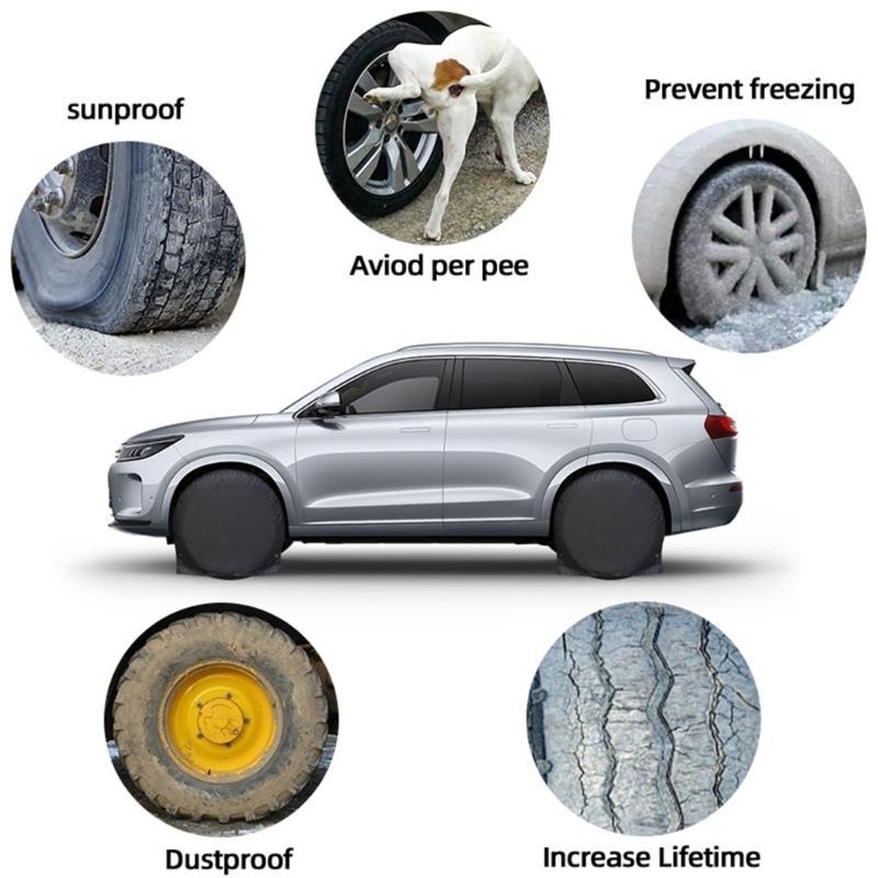 Heavy Duty Tire Bag Weather Resistant Designs Car Tire Protector Spare Wheel Cover 65cm for Trailers Campers & Trucks