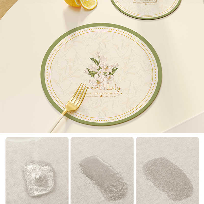 1pcs Leather Cloth Coaster Placemat Absorbent Pad Skid Insulation Cup Mats Anti-slip Bowl Mat Kitchen Home Tableware Drinkware