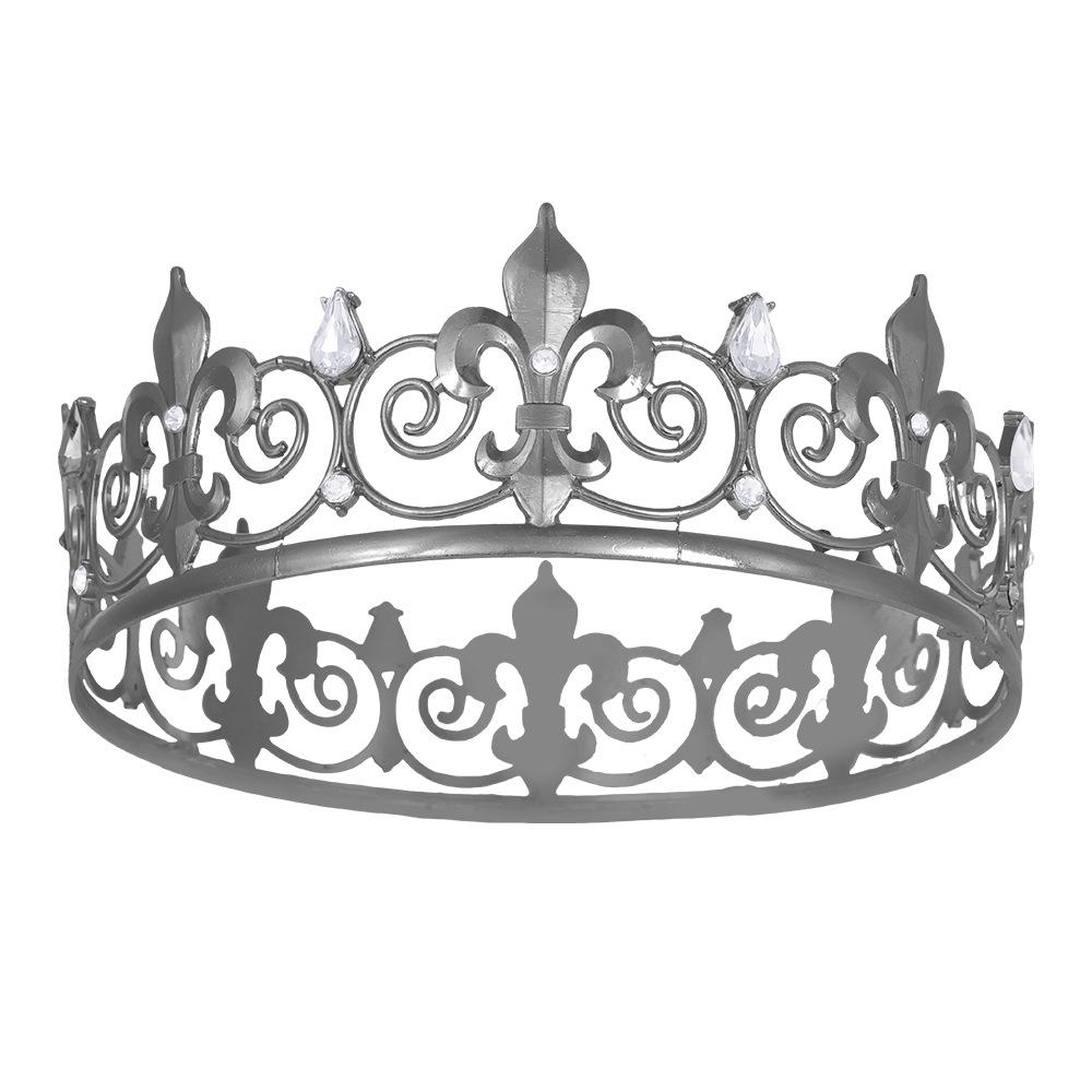 European and American Fashion Alloy Crystal Crown Men, Birthday Party Ball Men's Crown, Headgear Crown Accessories 2026