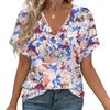 Plus Size 2025 Summer New Women's Color Round Neck Short Sleeve Single Row Button Polyester Casual Loose