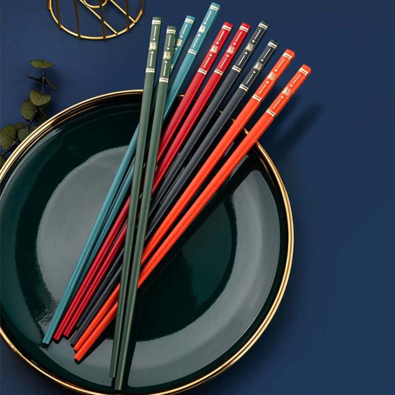 5 пар корейских палочек для еды, нескользящие палочки для еды, суши, многоразовый сплав, набор китайских палочек для еды, посуда из здорового сплава, столовые приборы