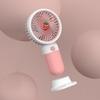 Handheld Fan Soft Silicone Mini USB Rechargeable Portable Pocket Fan for Outdoor Fruit Pink