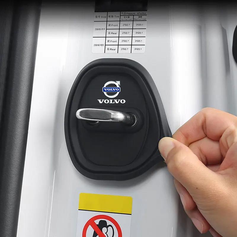 Car Door Mute Damping Cushion Silicone Door Lock Buckle Door Protective Cover For Volvo XC90 XC60 C30 T6 S60 C70 XC40 V40 XC70