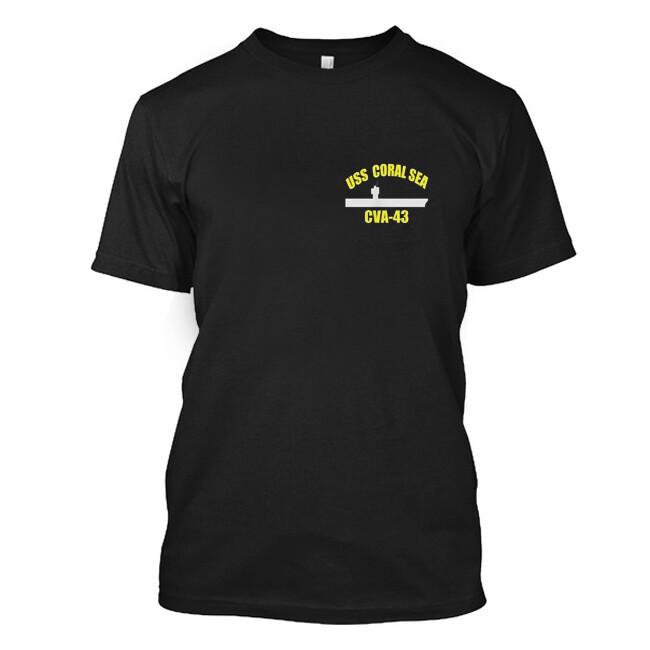 USS Coral Sea CVA-43 Aircraft Carrier Veteran Day Father D T-Shirt