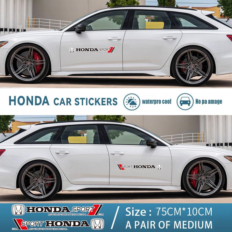 2Pcs Car Door Sticker Anti-Scratch Decals Decoration Accessories For Honda Fit Jazz GK5 Civic Type-R CRV Pilot Accord Insight SM1
