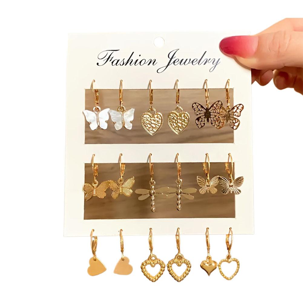 9 пар Модные металлические круглые серьги-капли со звездами, набор, позолоченные украшения для женщин, унисекс серьги U2B2