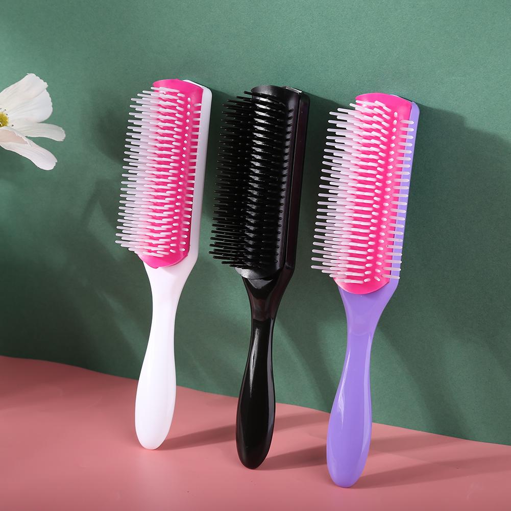 9 Rows Styling Hair Brush Straight Curly Hair Detangling Comb Women Men Scalp Massage Combs Home Barber Salon Detachable Hairbrush