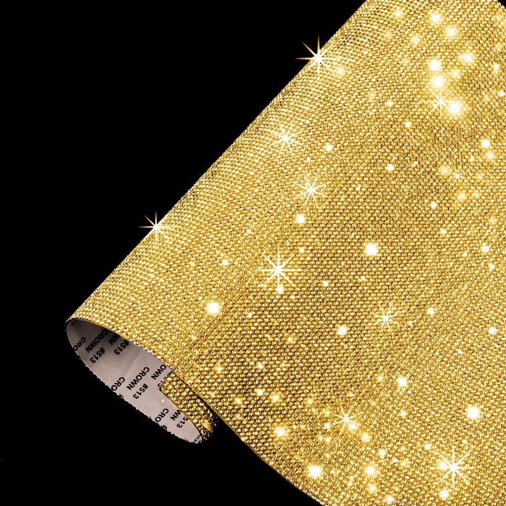 12x20/24x20cm Self-adhesive Rhinestone Crystal Glitter Stickers Sheet DIY Diamond Decoration Sticker Phone Car Trim Decor Decal