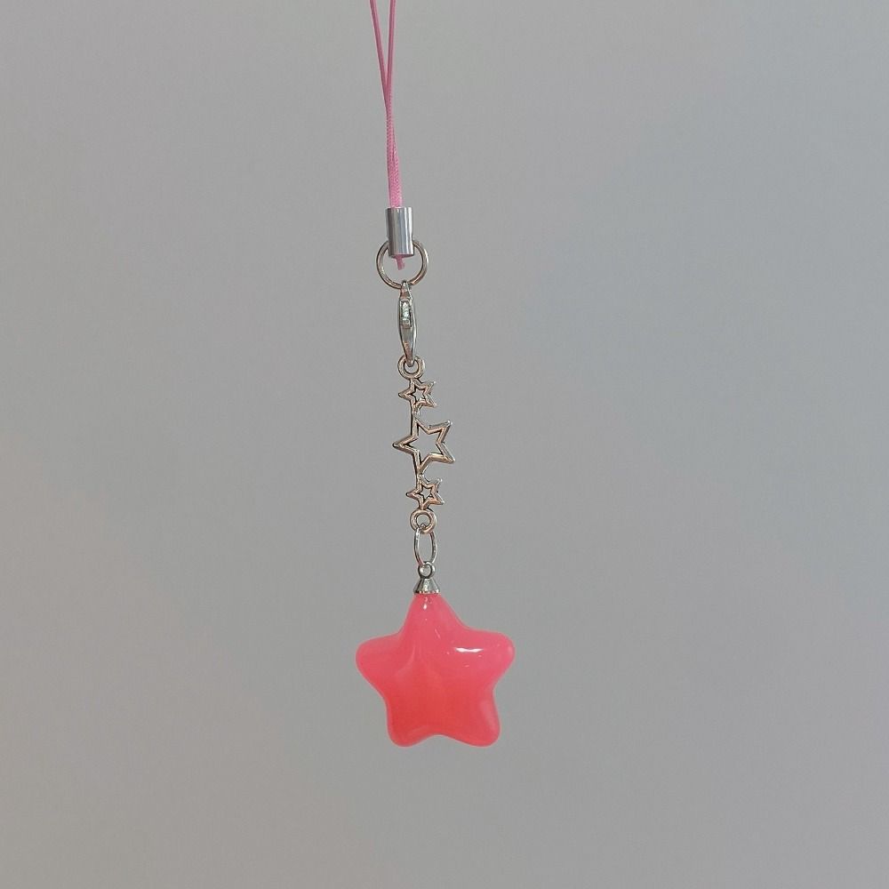Pentagram Phone Chain Crystal Beads Tassel Keychain Pendent Charm Bag Pendant DIY Jewelry Making