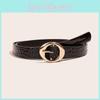 Womens Black Synthetic Leather Belt With Alloy Buckle For Summer Styling And Dress Up