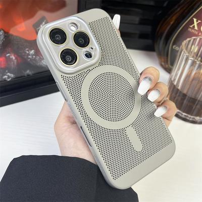 Теплоотводящий чехол из поликарбоната с магнитным покрытием для iPhone 16 15 14 13 12 11 Pro Max Luxury для беспроводной зарядки Magsafe