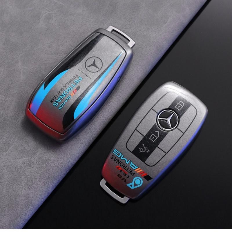 CRX1 Car Smart Key Case TPU Graffiti Protection Shell For Mercedes Benz C E S GLC GLE GLB W204 W205 W206 W212 W213 W221 W223 Sticker