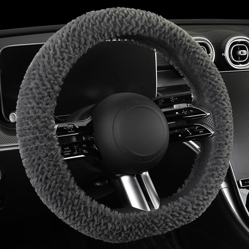 Зимняя накладка на руль автомобиля из искусственного меха норки, варианты круглой/D-образной формы, мягкая, удобная и теплая, подходит для рулей 14,5-15 дюймов
