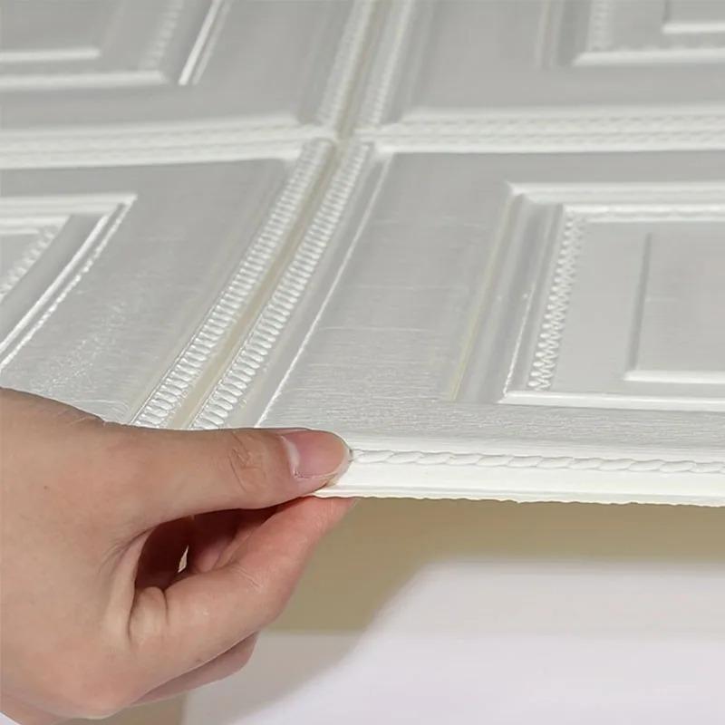 35см*35см 3D Водонепроницаемые Наклейки на Стену Бумага Наклейка на Потолок Самоклеящиеся Обои Безопасная Защита от Столкновений Домашний Декор