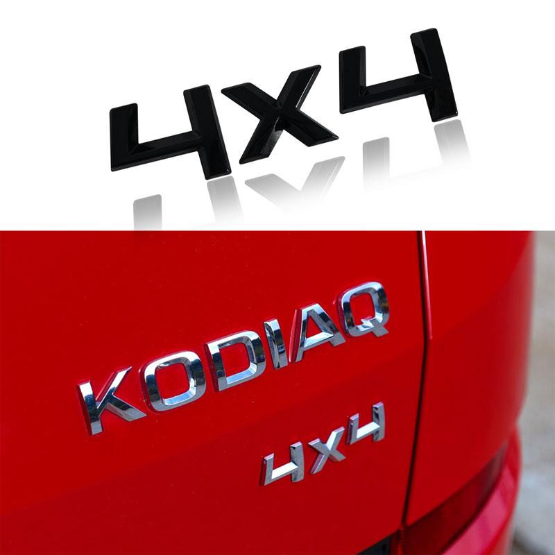 ZDVK6 Car Styling 3D Metal 4X4 Emblem Badge Sticker For Skoda Octavia Fabia Rapid Yeti 4X4 Rear Trunk Decal Auto Accessories