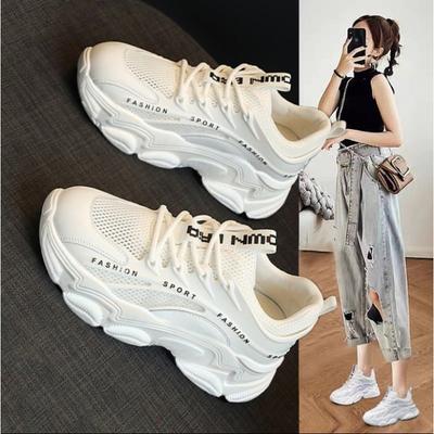 Модные женские спортивные сандалии на высокой платформе с сетчатым верхом, дышащие, новые, с вырезами, плоские, модные, универсальные, повседневные туфли на платформе 2025