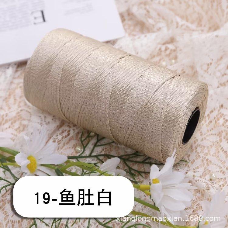 Мерсеризованный Хлопок и Лен Ледяная Шелковая Пряжа DIY Пряжа для Шляпы Сумки Куклы Ручное Вязание Крючком Пряжа для Подушки Сиденья Плоская Ленточная Пряжа Плоская Пряжа