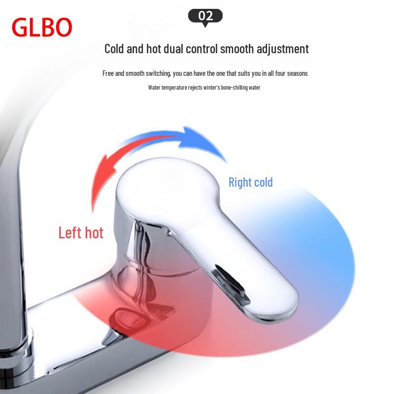 GLBO Смеситель для ванной с двумя отверстиями для горячей и холодной воды