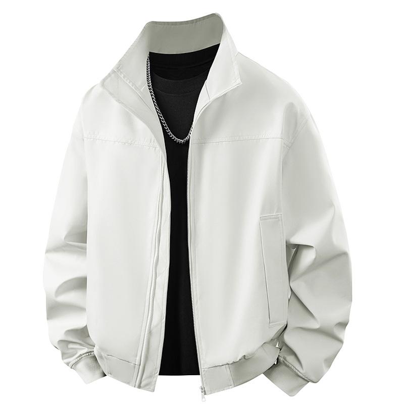 Men's Cross-Border Korean Style Stand-Collar Jacket - Trendy, Loose Fit for Spring & Autumn