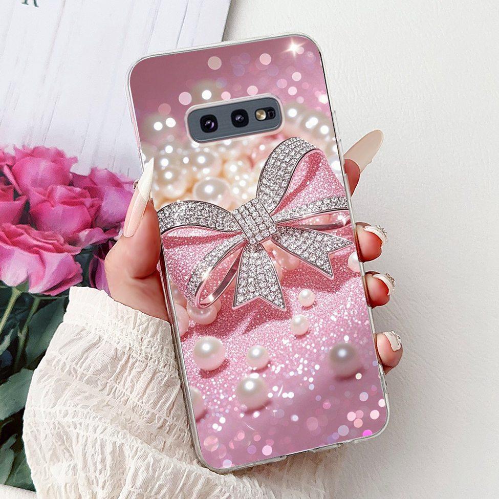 Clear For Samsung S10e Case Cover Luxury Butterfly Love Fashion Flowers Cool Funny Painted Soft Phone Case SM-G970F SM-G9700