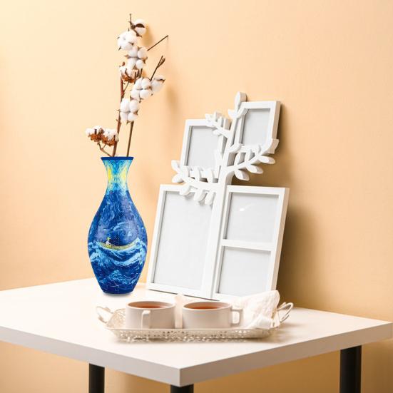 160Pcs/Set 3D Jigsaw Puzzle Vase DIY Handmade Blue White Ceramic Sea Boat