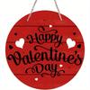Valentines Door Sign Happy Valentine's Day Hanging Sign Valentines Door Hanger Rustic Valentines Day Decorations for Home Front Door Wall (Red) Va