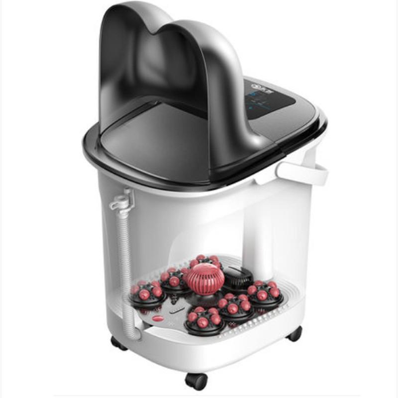 Chigo Space Gray Foot Spa Massager with Automatic Heating, Constant Temperature, Deep Basin, Calf-High Design, and Rollers.