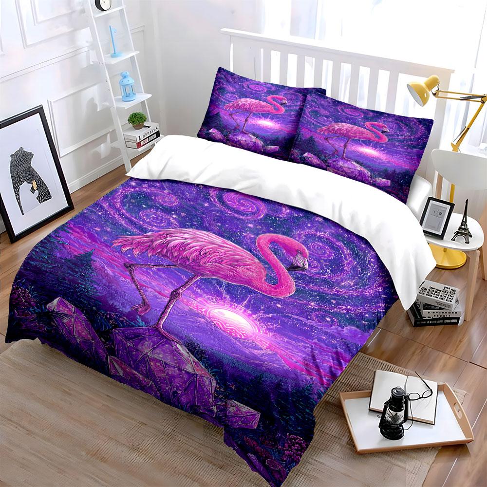 "Celestial flamingo dreamscape" Bedding sets Duvet covers Pillowcases(1* Duvet Cover 2* Pillowcases without duvet insert)