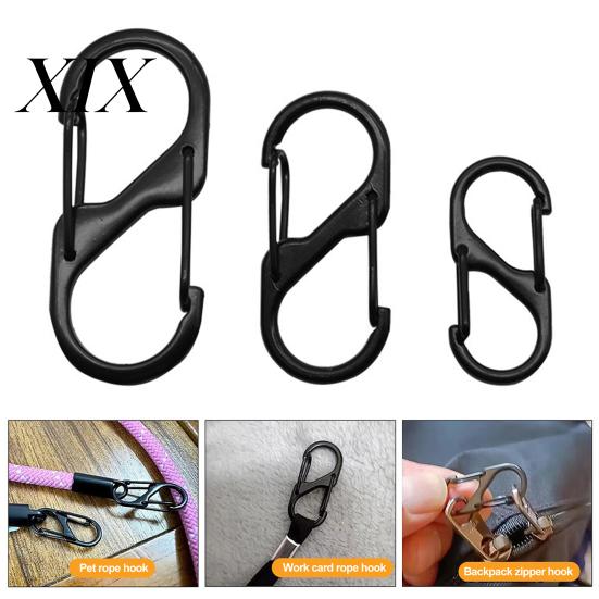 Keychain Clip 30Pcs S-Shaped Carabiners Small Alloy Snap Hooks Portable Dual Locking Carabiner Tiny Attachment Camping Gear Zinc Hook