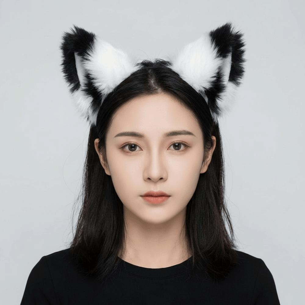 Anime Cat Ears Headband Lolita Furry Cosplay Headwear Fashion Plush Hair Band Halloween