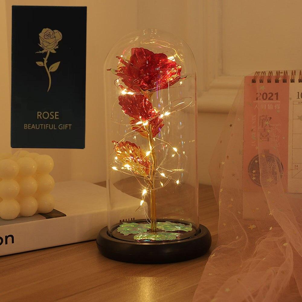 1 шт. Горячая светодиодная зачарованная роза Galaxy Rose Eternal Beauty Rose с гирляндами в куполе для Дня святого Валентина, свадьбы, вечеринки, Дня матери